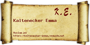 Kaltenecker Emma névjegykártya